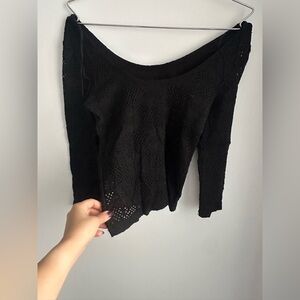 Stradivarius Black Lace Detail Top